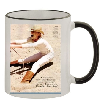 Charlize Theron 11oz Colored Rim & Handle Mug