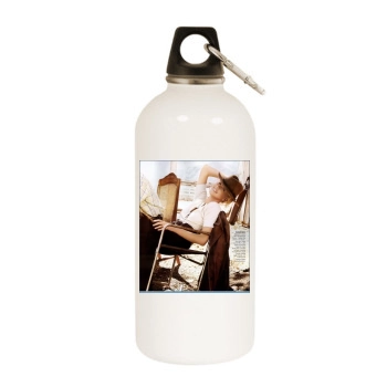 Charlize Theron White Water Bottle With Carabiner