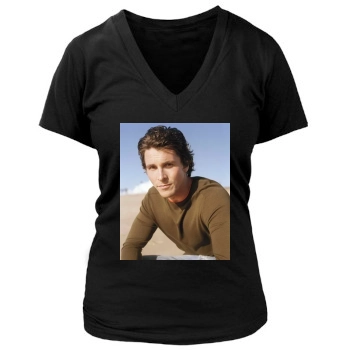 Christian Bale Women's Deep V-Neck TShirt