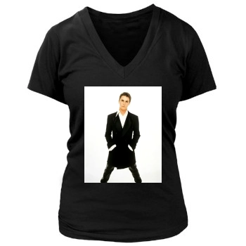 Christian Bale Women's Deep V-Neck TShirt