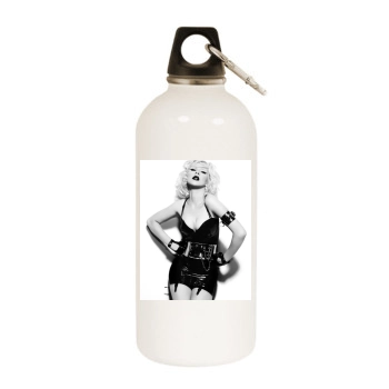 Christina Aguilera White Water Bottle With Carabiner