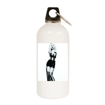 Christina Aguilera White Water Bottle With Carabiner