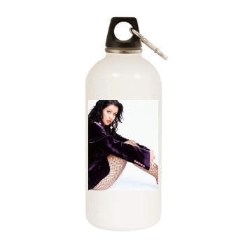 Christina Aguilera White Water Bottle With Carabiner