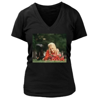 Christina Aguilera Women's Deep V-Neck TShirt