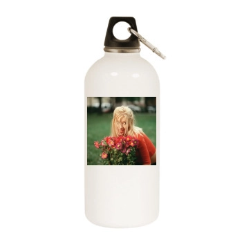 Christina Aguilera White Water Bottle With Carabiner