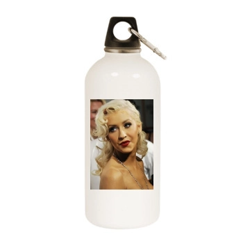 Christina Aguilera White Water Bottle With Carabiner