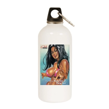 Kevin J. Taylor White Water Bottle With Carabiner