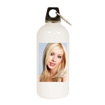 Christina Aguilera White Water Bottle With Carabiner