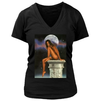 Kevin J. Taylor Women's Deep V-Neck TShirt