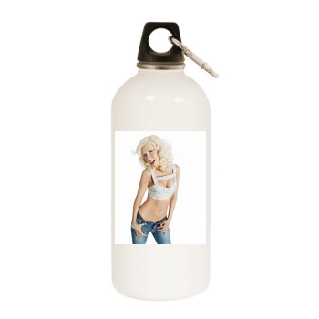 Christina Aguilera White Water Bottle With Carabiner