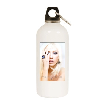 Christina Aguilera White Water Bottle With Carabiner