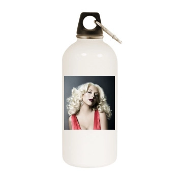 Christina Aguilera White Water Bottle With Carabiner