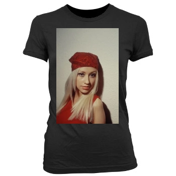 Christina Aguilera Women's Junior Cut Crewneck T-Shirt