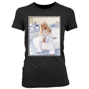 Christina Aguilera Women's Junior Cut Crewneck T-Shirt