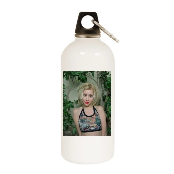 Christina Aguilera White Water Bottle With Carabiner