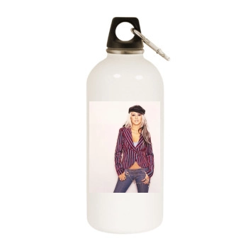 Christina Aguilera White Water Bottle With Carabiner