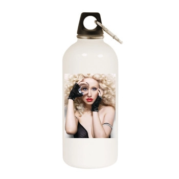 Christina Aguilera White Water Bottle With Carabiner