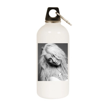 Christina Aguilera White Water Bottle With Carabiner