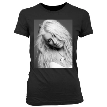 Christina Aguilera Women's Junior Cut Crewneck T-Shirt