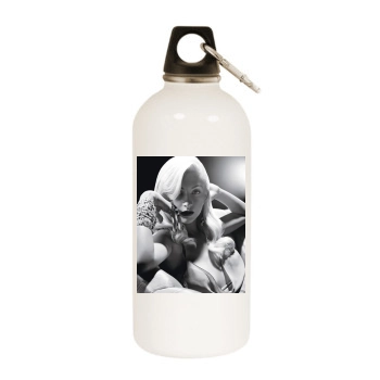 Christina Aguilera White Water Bottle With Carabiner