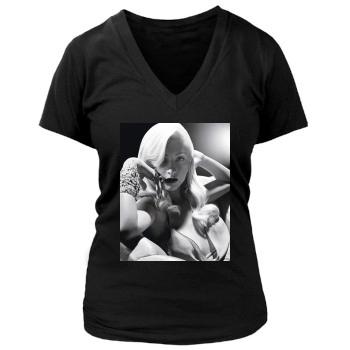 Christina Aguilera Women's Deep V-Neck TShirt