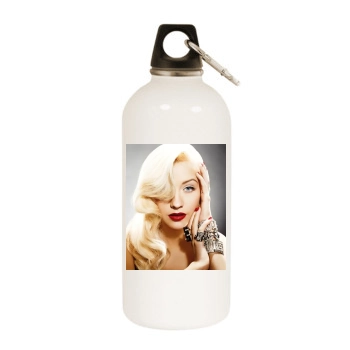 Christina Aguilera White Water Bottle With Carabiner