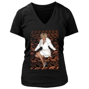 Christina Aguilera Women's Deep V-Neck TShirt