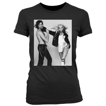 Christina Aguilera Women's Junior Cut Crewneck T-Shirt