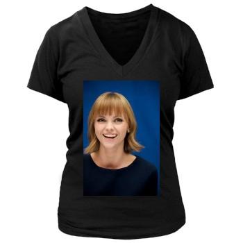 Christina Ricci Women's Deep V-Neck TShirt