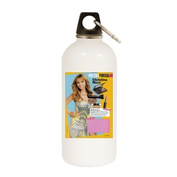 Christina Ricci White Water Bottle With Carabiner