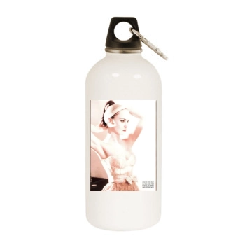 Christina Ricci White Water Bottle With Carabiner