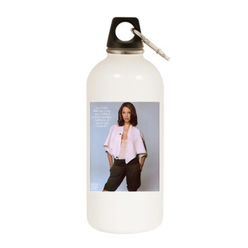 Christy Turlington White Water Bottle With Carabiner