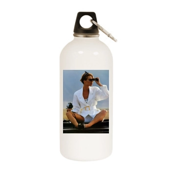 Christy Turlington White Water Bottle With Carabiner