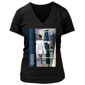 Christy Turlington Women's Deep V-Neck TShirt