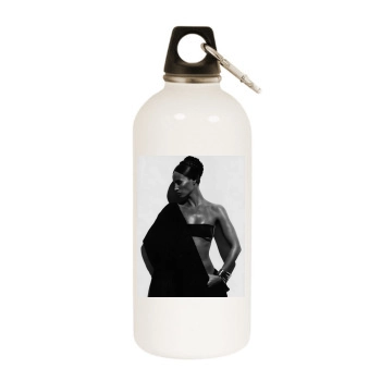 Christy Turlington White Water Bottle With Carabiner