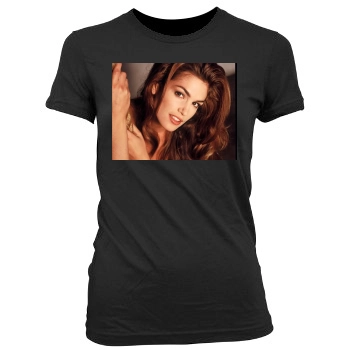 Cindy Crawford Women's Junior Cut Crewneck T-Shirt