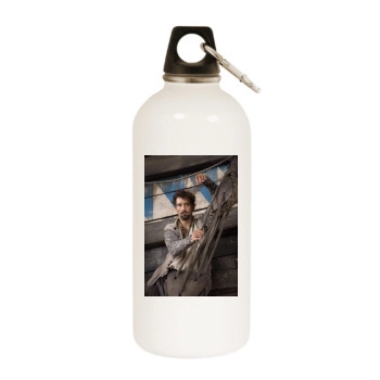 Clive Owen White Water Bottle With Carabiner