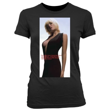 Elisha Cuthbert Women's Junior Cut Crewneck T-Shirt