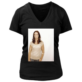 Emily Blunt Women's Deep V-Neck TShirt