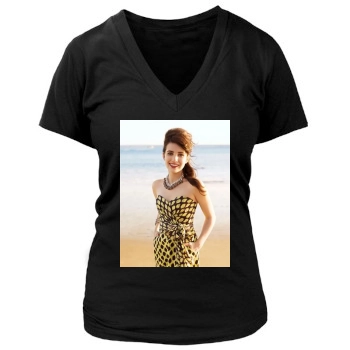 Emma Roberts Women's Deep V-Neck TShirt