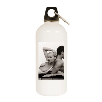 Eva Herzigova White Water Bottle With Carabiner