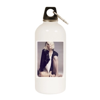 Eva Herzigova White Water Bottle With Carabiner