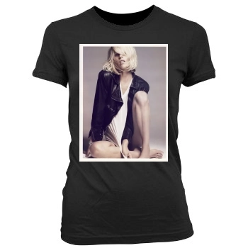 Eva Herzigova Women's Junior Cut Crewneck T-Shirt