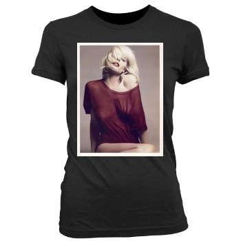 Eva Herzigova Women's Junior Cut Crewneck T-Shirt