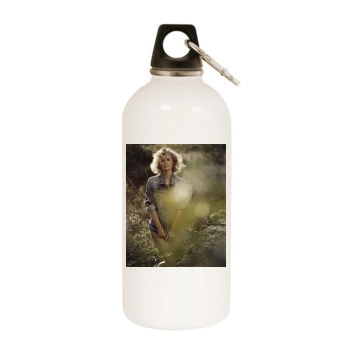 Eva Herzigova White Water Bottle With Carabiner