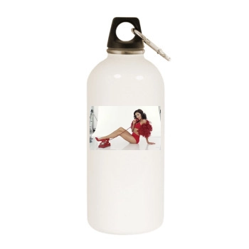 Eva Longoria White Water Bottle With Carabiner