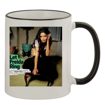 Freida Pinto 11oz Colored Rim & Handle Mug