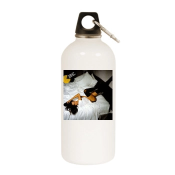 Freida Pinto White Water Bottle With Carabiner