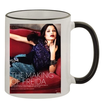 Freida Pinto 11oz Colored Rim & Handle Mug