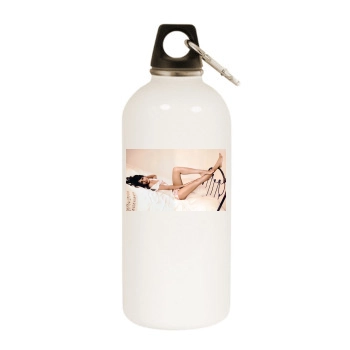 Freida Pinto White Water Bottle With Carabiner